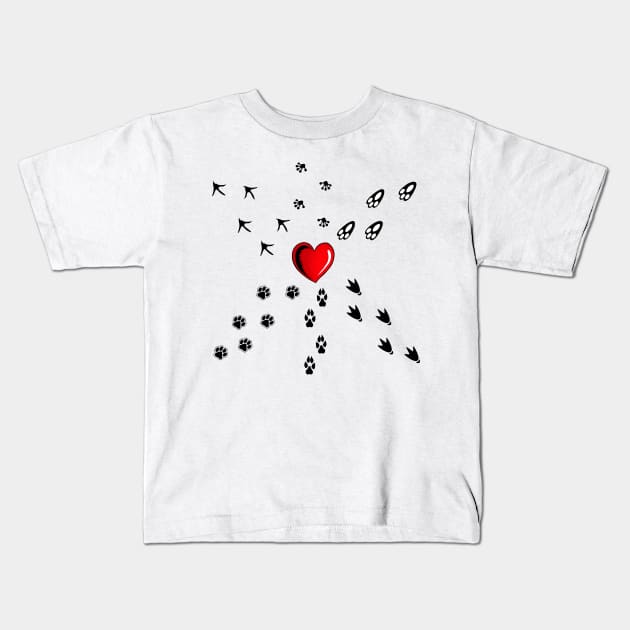 Animal lover Kids T-Shirt by Rasheba